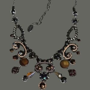 🌟💎Ayala Bar Intricately Handcrafted Beaded Necklace Earth-Tone Shades - EPC